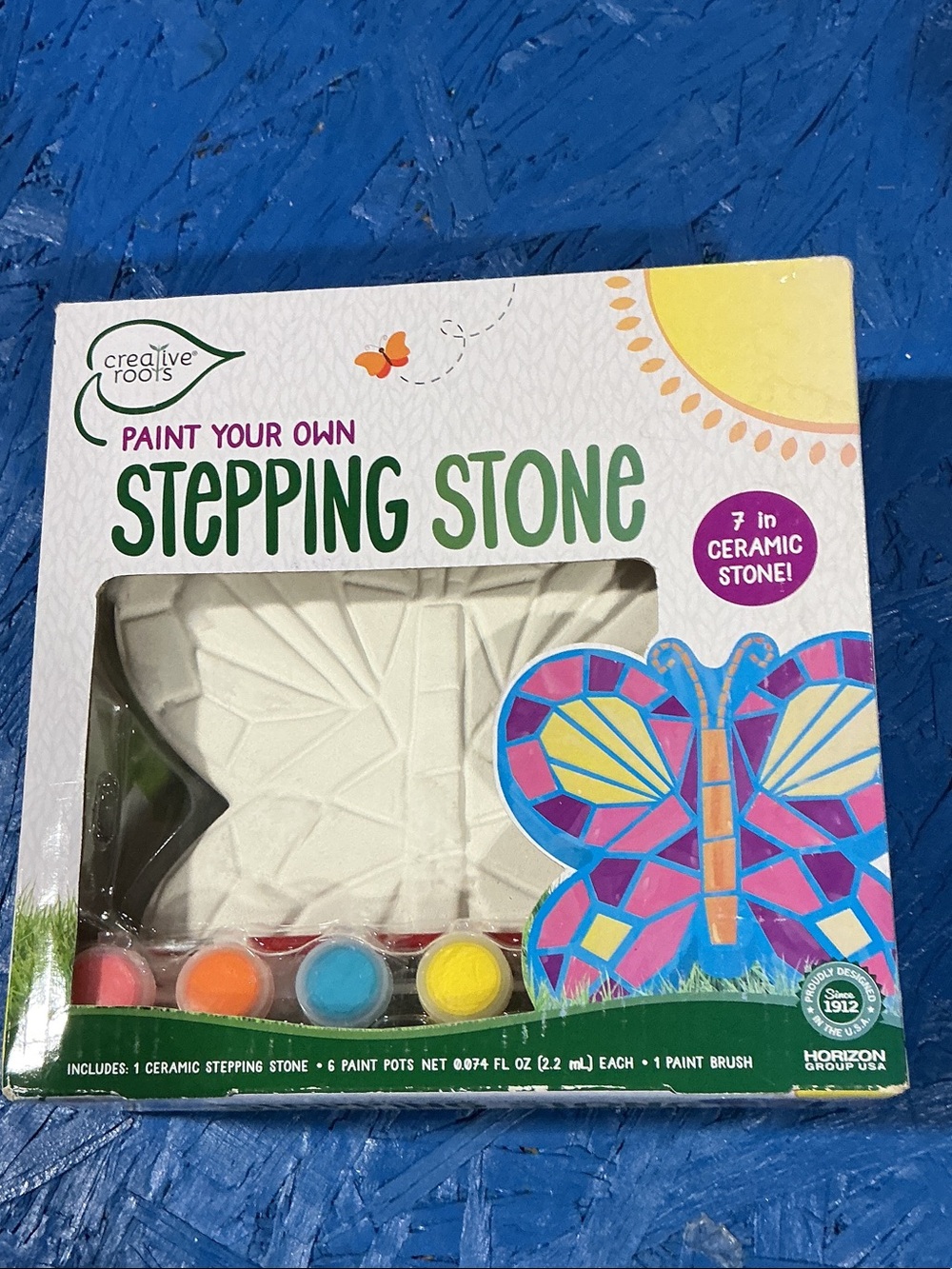 Paint Your Own Butterfly Stepping Stone - White kids adults family